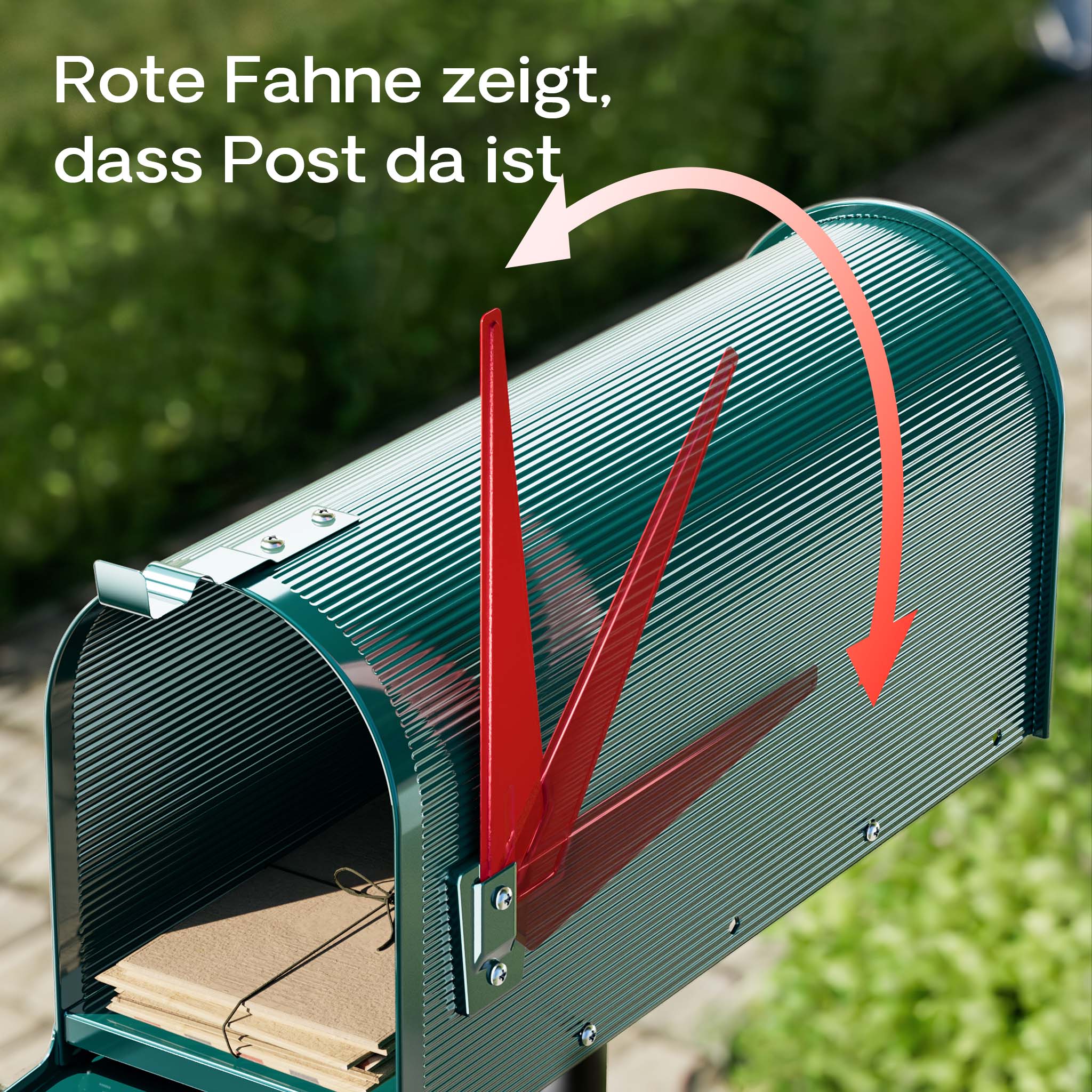 Cassetta postale americana in acciaio zincato verde con materiale di montaggio
