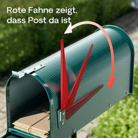 Cassetta postale americana in acciaio zincato verde con materiale di montaggio