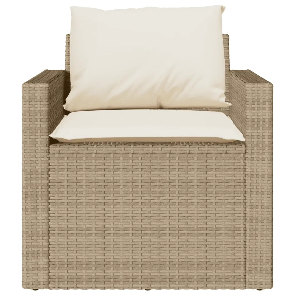 Set Divano da Giardino 4 pz con Cuscini Beige in Polyrattan 366362
