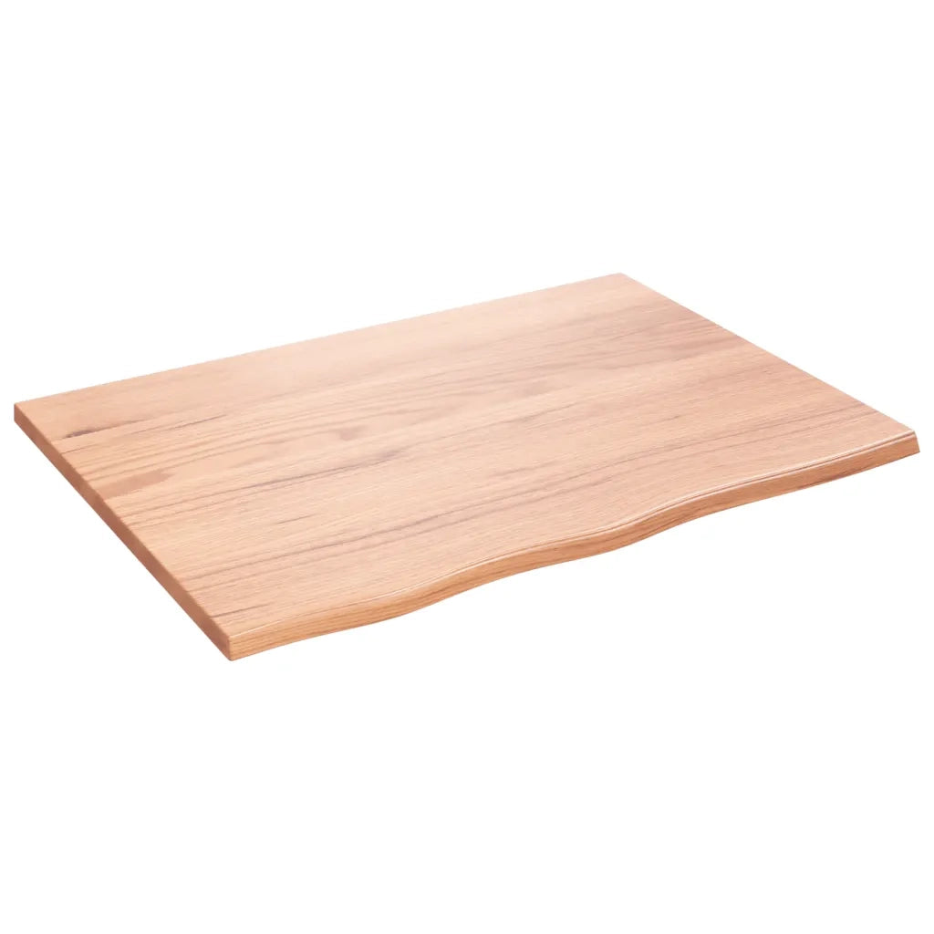 Piano Tavolo Marrone Chiaro 80x60x2cm Rovere Massello Trattato 3156359