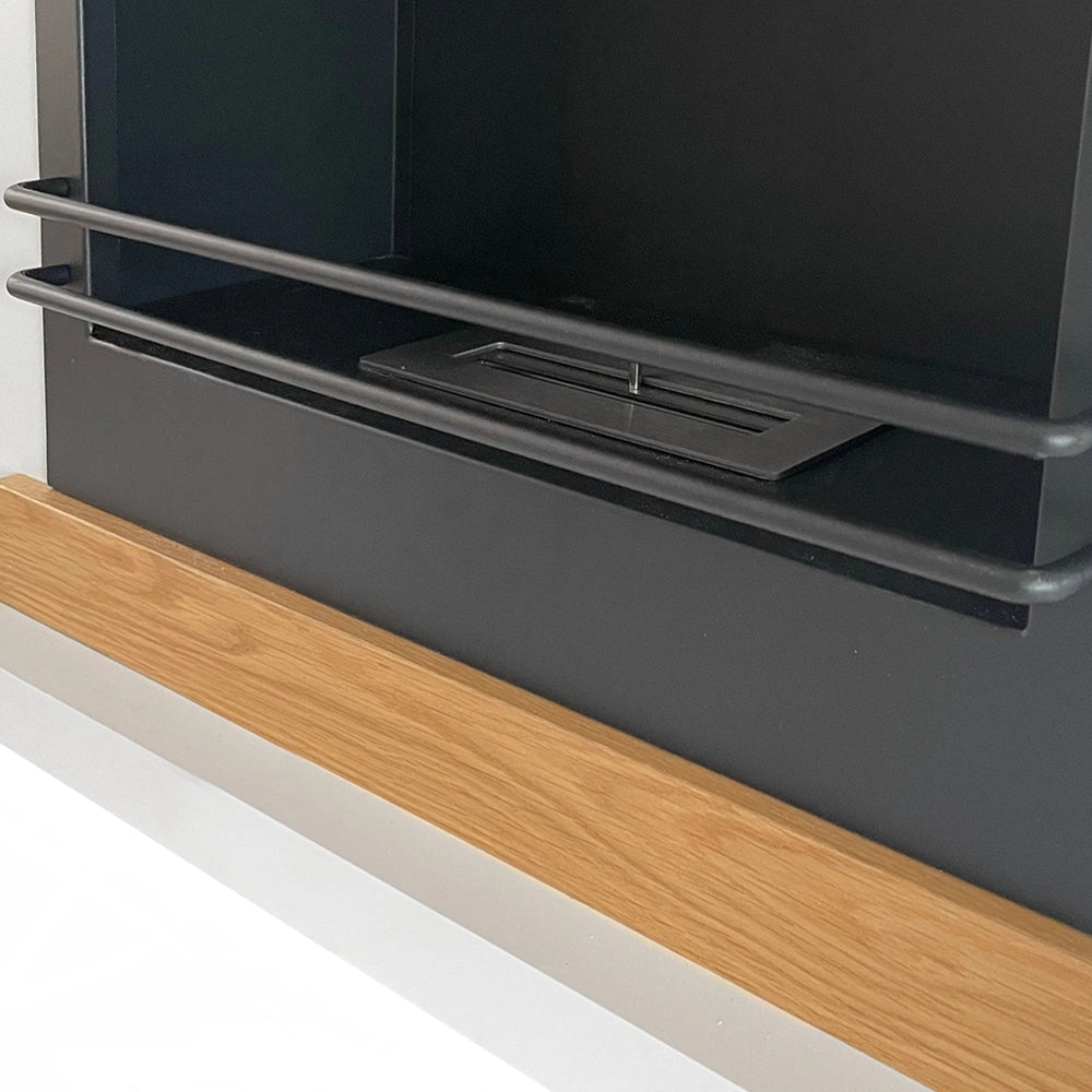Camino a Bioetanolo da Pavimento 75x28x70 cm Stoccolma in Legno Bianco
