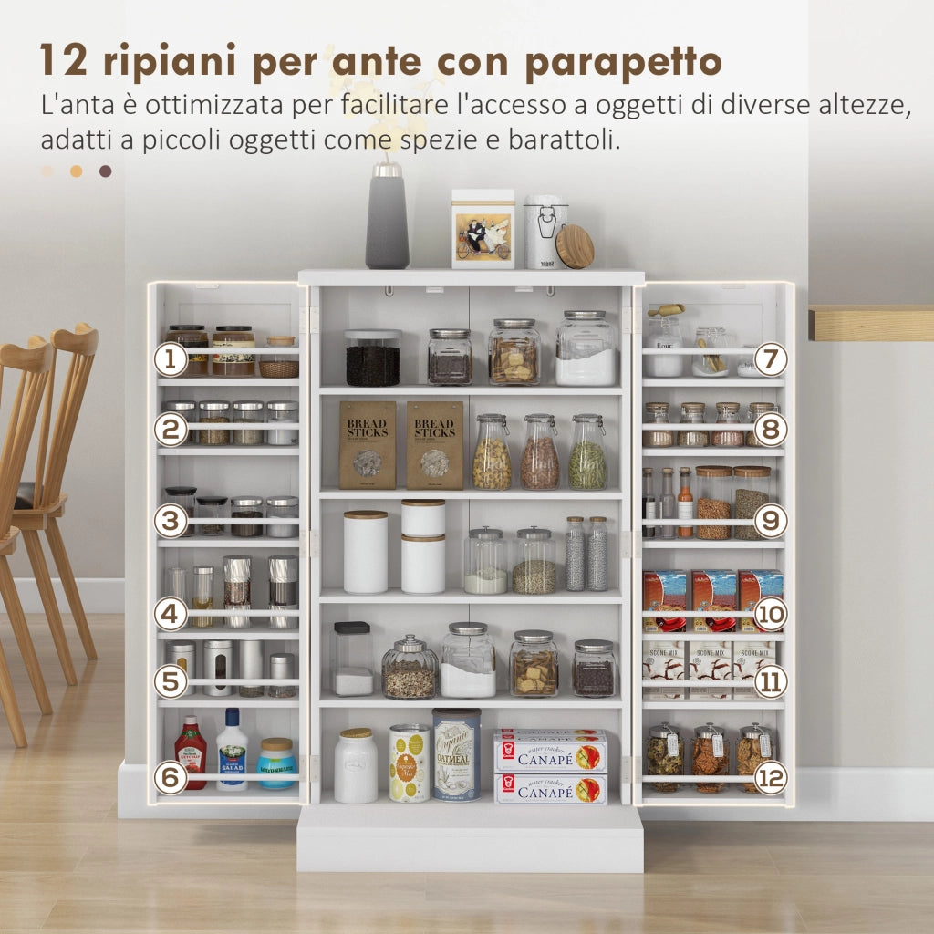 Armadio da Cucina ¨C zephmum ¨C MDF Bianco 60x30x104 cm