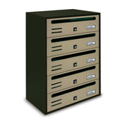 CASSETTA POSTALE ALUBOX CUBO/R 5 38,5X25X53 SABBIA