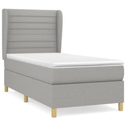 Letto singolo | Letto per adulti | Giroletto a Molle con Materasso Grigio Chiaro 90x190 cm Tessuto