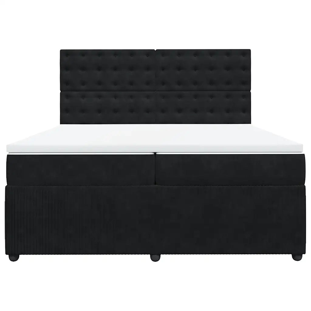 Giroletto a Molle con Materasso Nero 200x200 cm in Velluto 3292444
