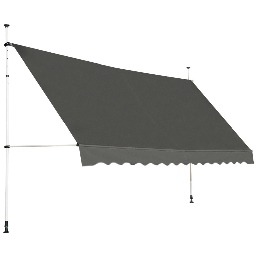 Tenda da sole telescopica e retrattile, Tenda parasole resistente ai raggi UV impermeabile con manovella 200x125cm Grigio-Tende parasole