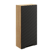Mobile da parete YOKA - 1 anta - Rovere chiaro e nero - L35 × P19 × H75 cm - Da appendere