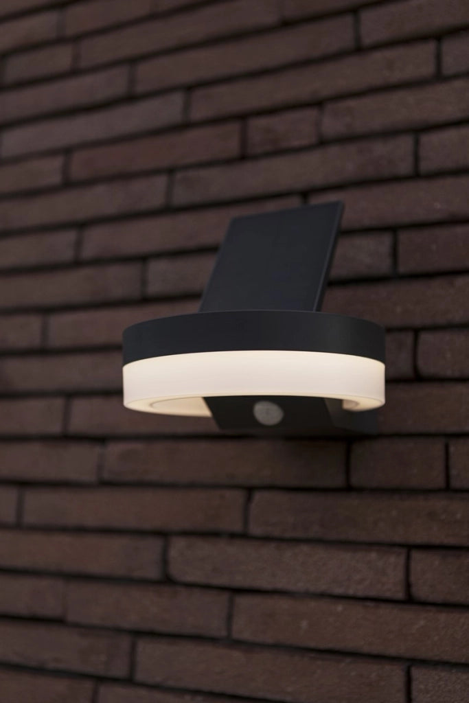 Applique da esterno LED solare tonda antracite RUNDA Lutec