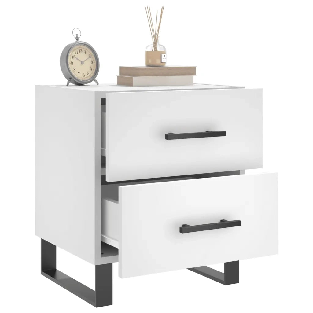 Comodini 2 pz Bianchi 40x35x47,5 cm in Legno Multistrato 827357