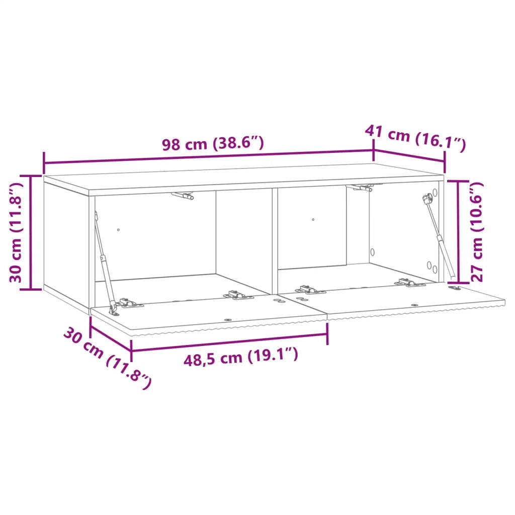 Mobile Porta TV da Muro Rovere Artigianale 98 x 41 x 30 cm