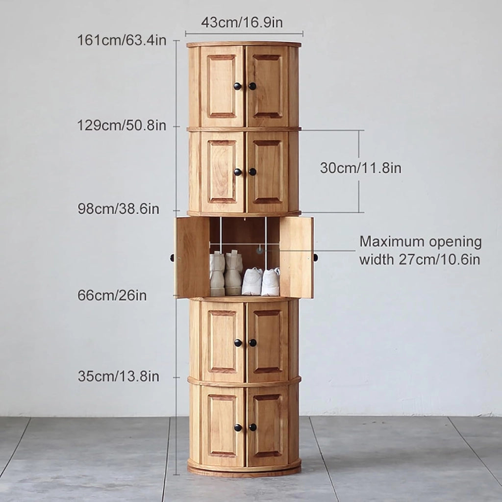 scarpiera Scarpiera Girevole autoportante Premium con Ante - Squisito Organizer per riporre Scarpe in Legno per Ingresso - 43 * 161 cm