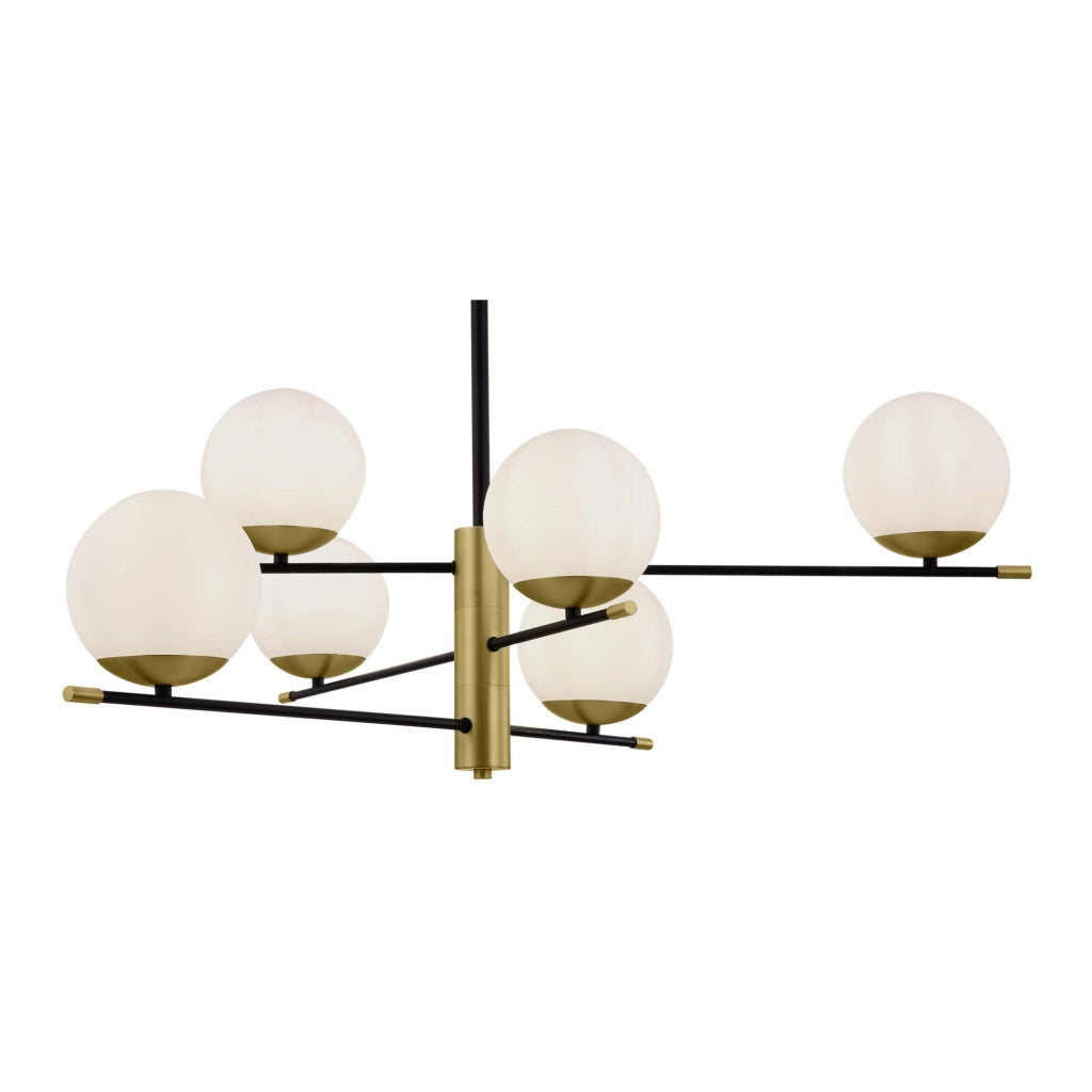 Maytoni Lampadario contemporaneo Nostalgia 6 luci E14 oro opaco metallo vetro diffusori bianchi