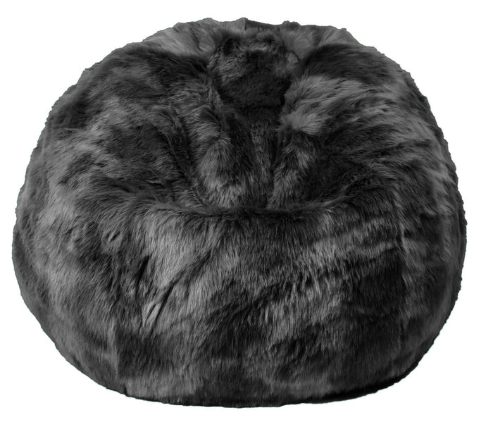 Maxy Pouf 80x80x70 cm in Pelliccia Sintetica Nuvola Grigio