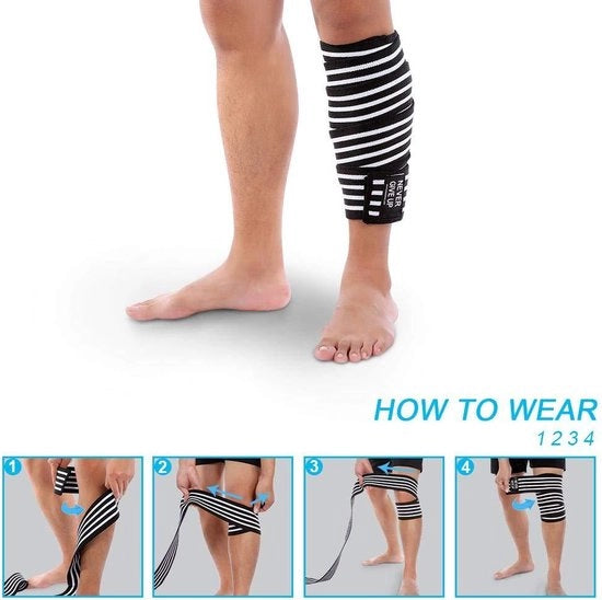 Supporto alla ginocchia 130 cm con regolazione della banda per polso e ginocchia - protezione per ginocchia e capo sport.