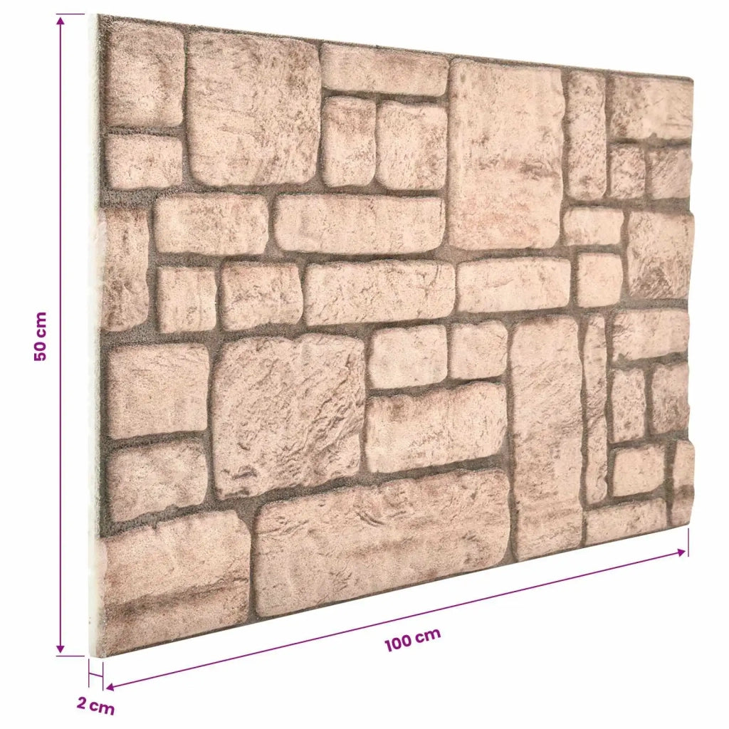 Pannelli da parete 10 pz Beige 100 x 50 cm Schiuma EPS CFW2663427