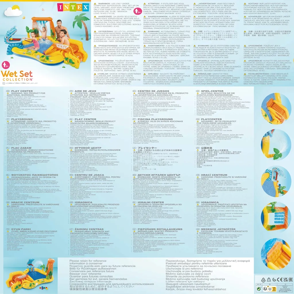 INTEX Piscina Gonfiabile Dinosaur Play Center 249x191x109 cm 57444NP 3202796