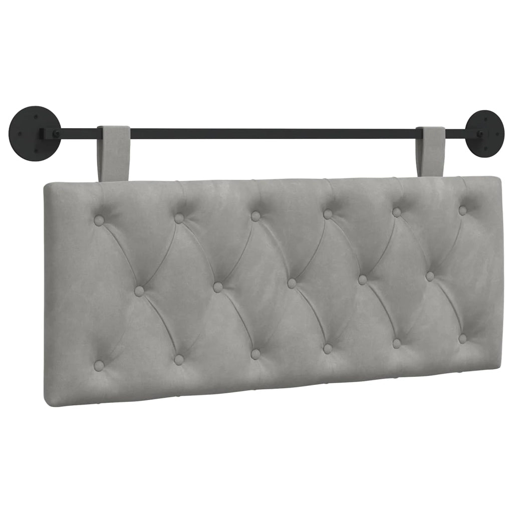 Testiera sospesa Con luce LED Grigio Chiaro Velluto