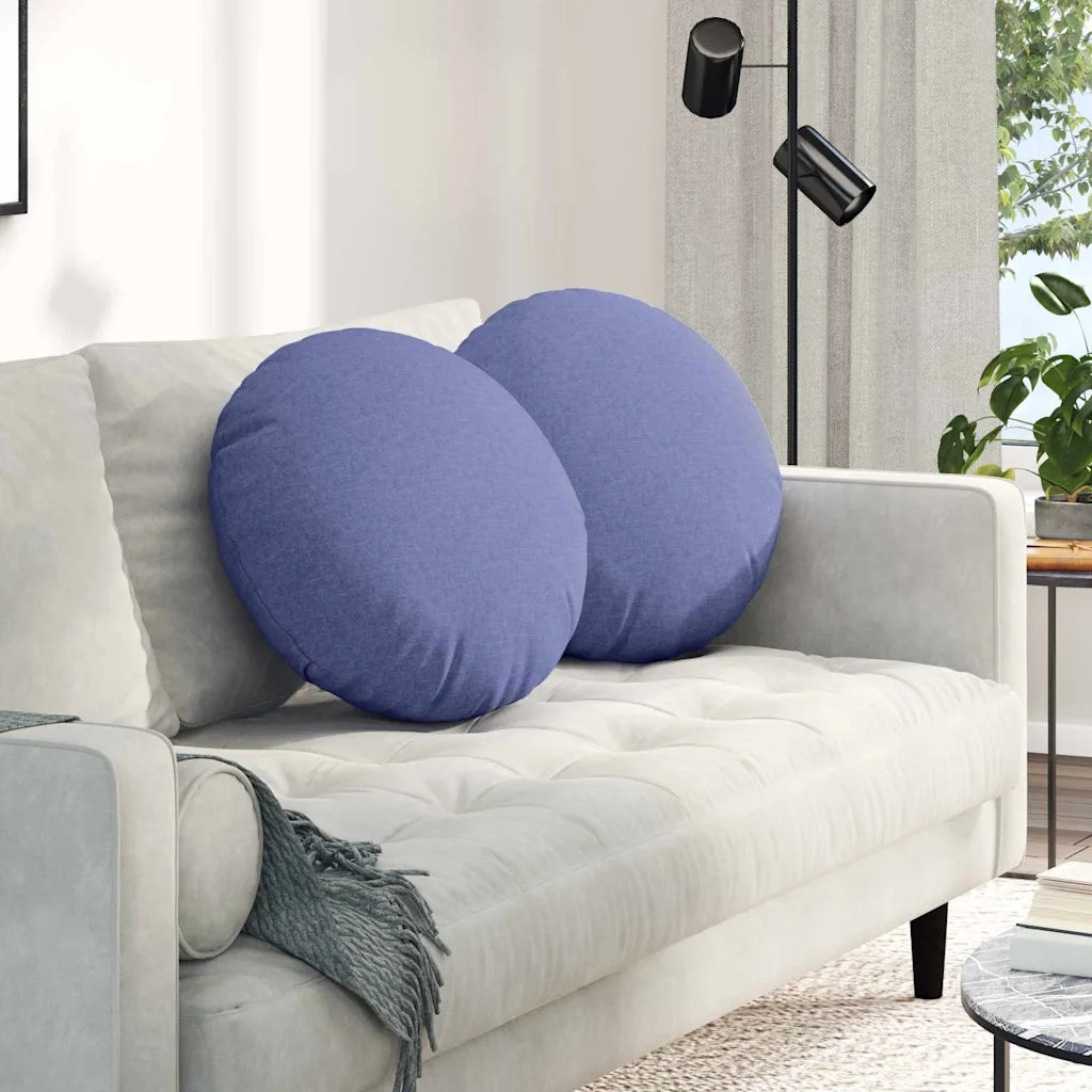 Cuscini per Seduta 2 pz | Cuscini per sedie Blu jeans ?50 x 19 cm Tessuto