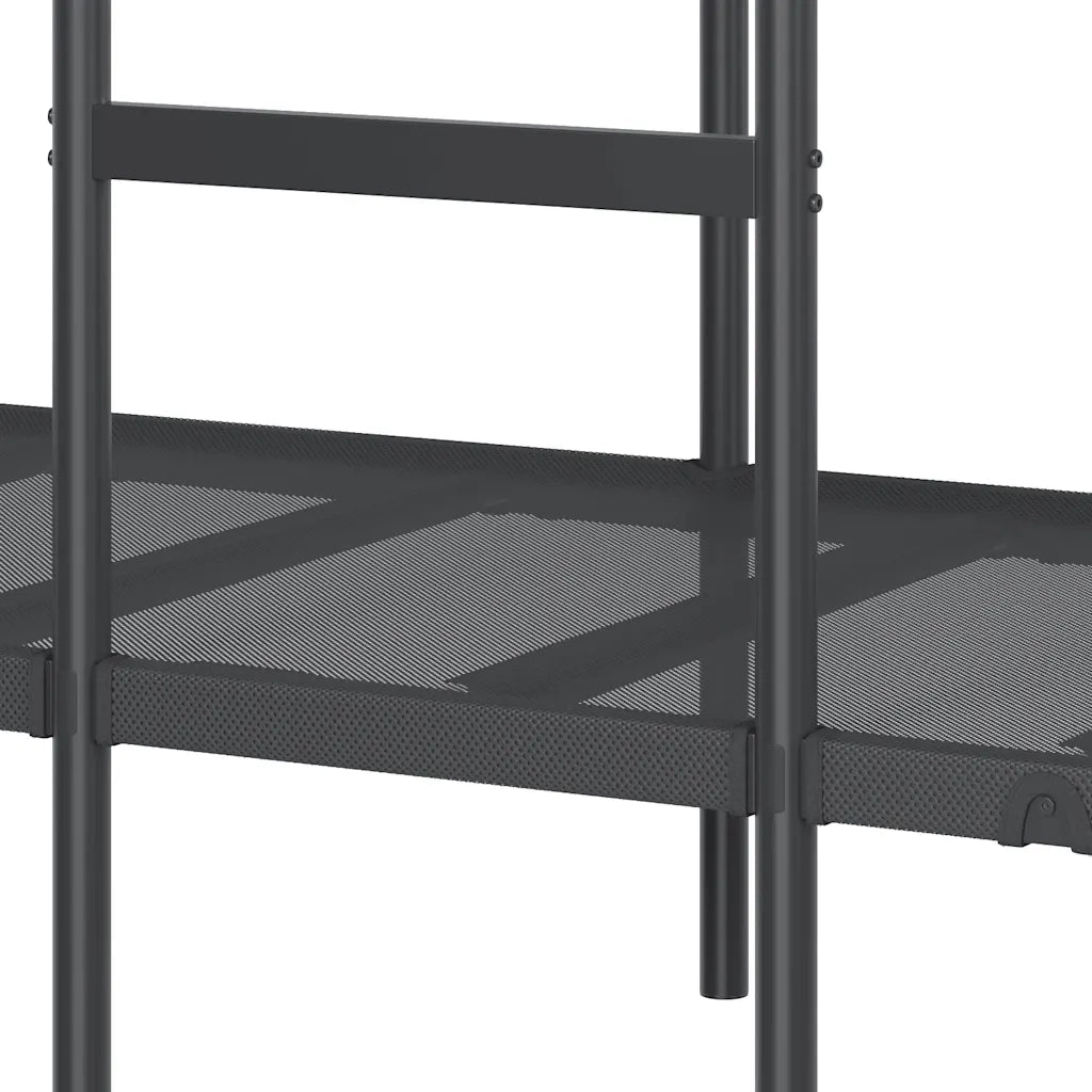 Letto a Castello senza Materasso Nero 100x200 cm in Acciaio 42000324