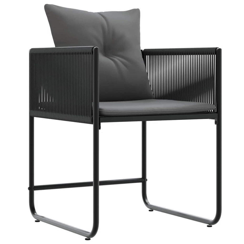 Set da Pranzo per Giardino 9 pz Nero e antracite polyrattan 3448910