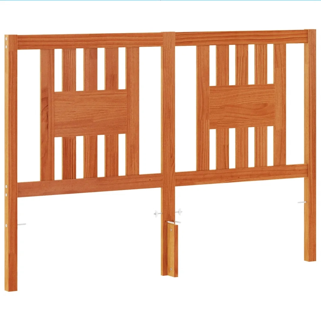Testiera Marrone Cera 140 cm in Legno Massello di Pino 844314