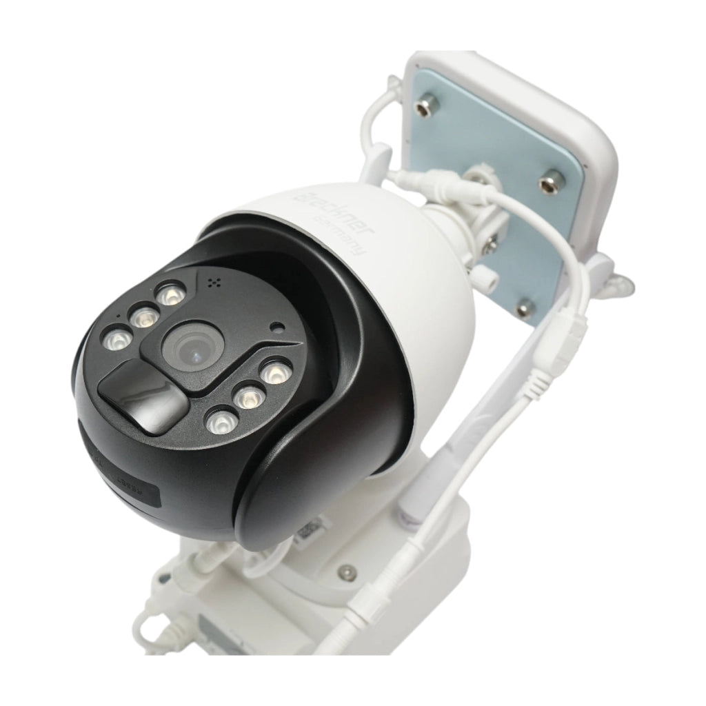 Telecamera di sorveglianza 2 MP 1080P, 4G, WIFI 2.4 GHz, pannello solare da 4.3W, batteria 21700, controllo PTZ a 360°, rilevamento umano PIR, visione notturna intelligente IR e applicazione Ubox