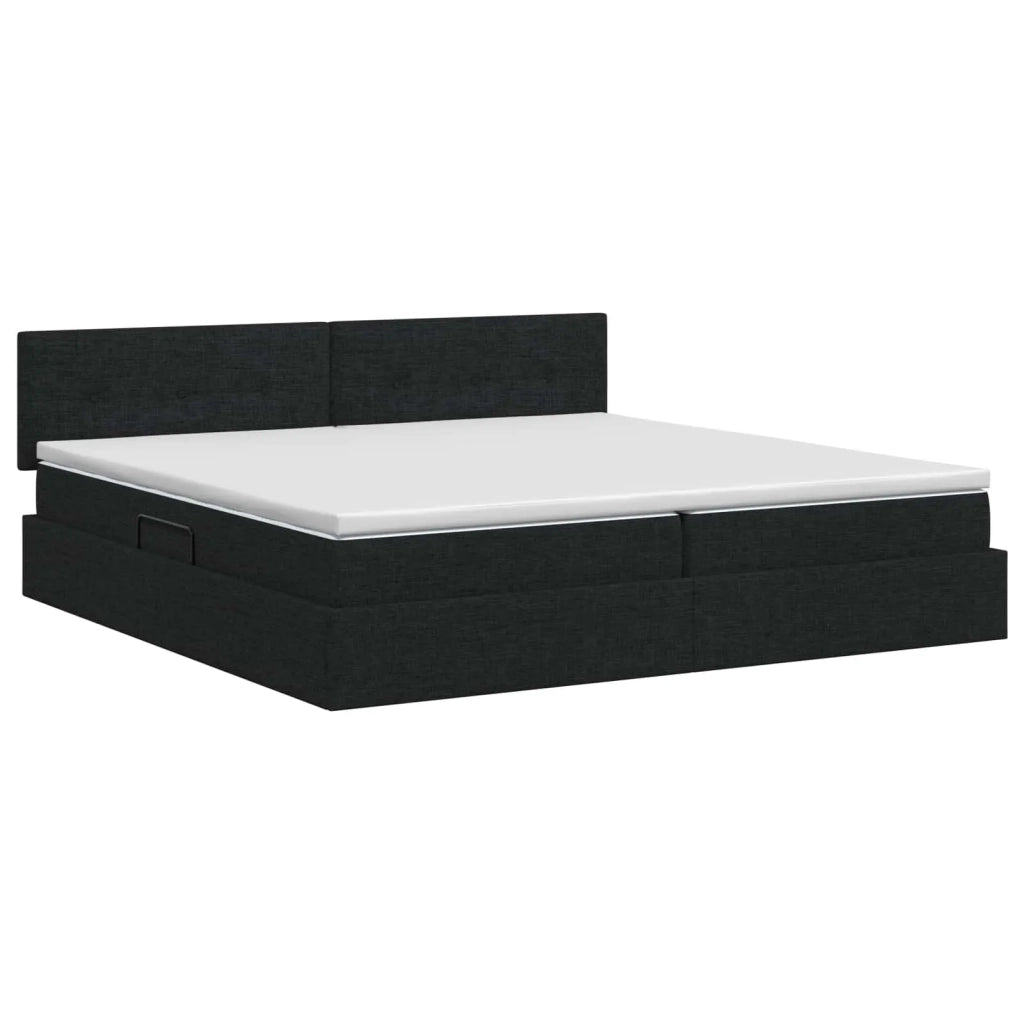 Letto con contenitore e materasso Nero 200 x 200 cm Velluto 3458645
