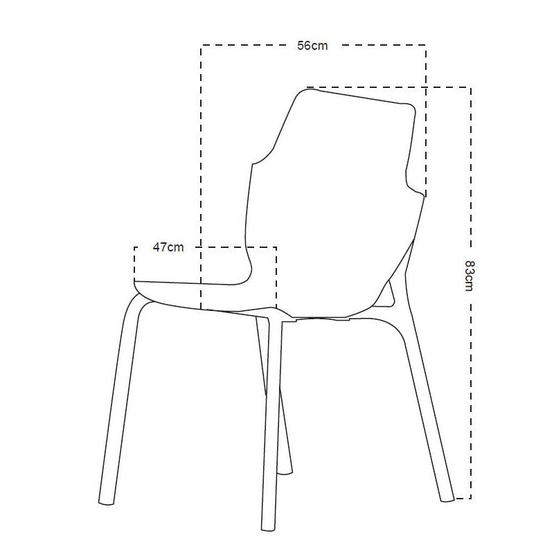 Set di 4 Sedie In Pp Shila Tortora 56x47x83cm