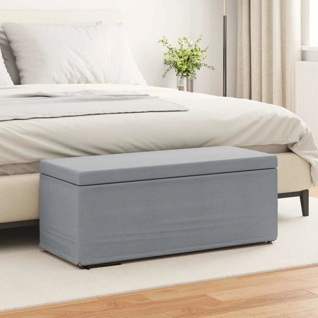Pouf Grigio chiaro Tessuto e Legno Ingegnerizzato 876788