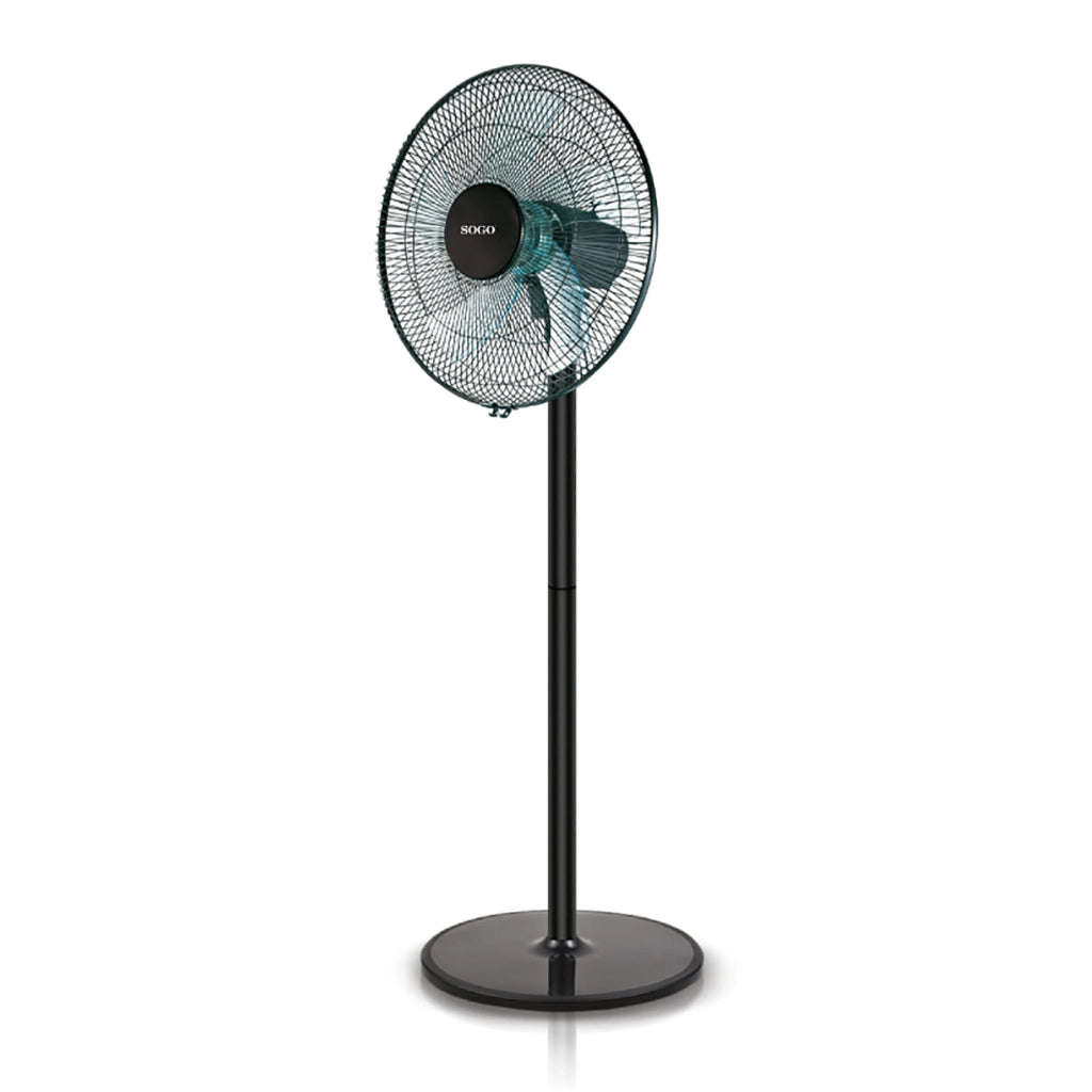 Ventilatore a piantana 16 pollici 40cm, 5 pale con oscillazione, altezza regolabile 130cm, 3 velocità 50W - SOGO