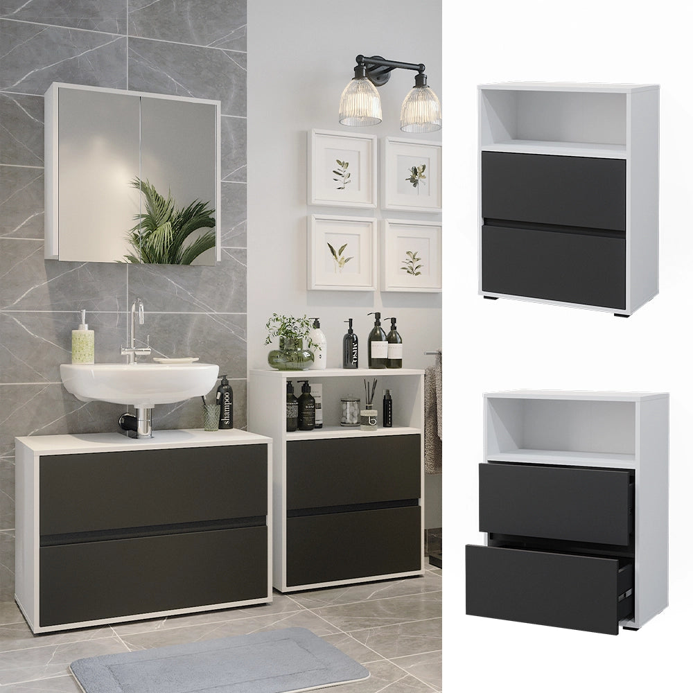 Vicco Mobile da bagno Bianco 60.2 x 78 cm con due ampi cassetti