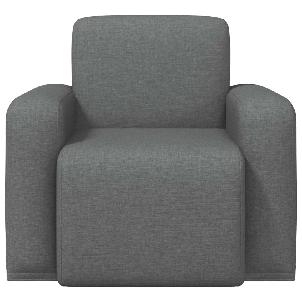 Poltrona-Divano Sedia-Poltroncina Grigio Scuro Tessuto 673781