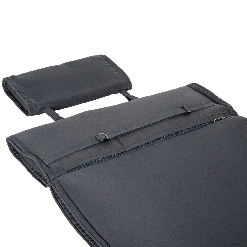 EasyComfort Cuscino per Sdraio Lettino Prendisole da Giardino Grigio 198x53x5cm