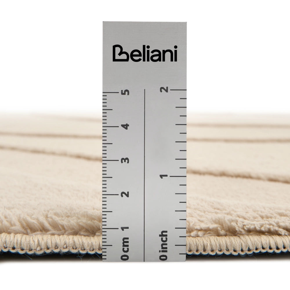 Tappeto da salotto rettangolare jacquard, 80 x 300 cm a pelo corto beige Stile Moderno