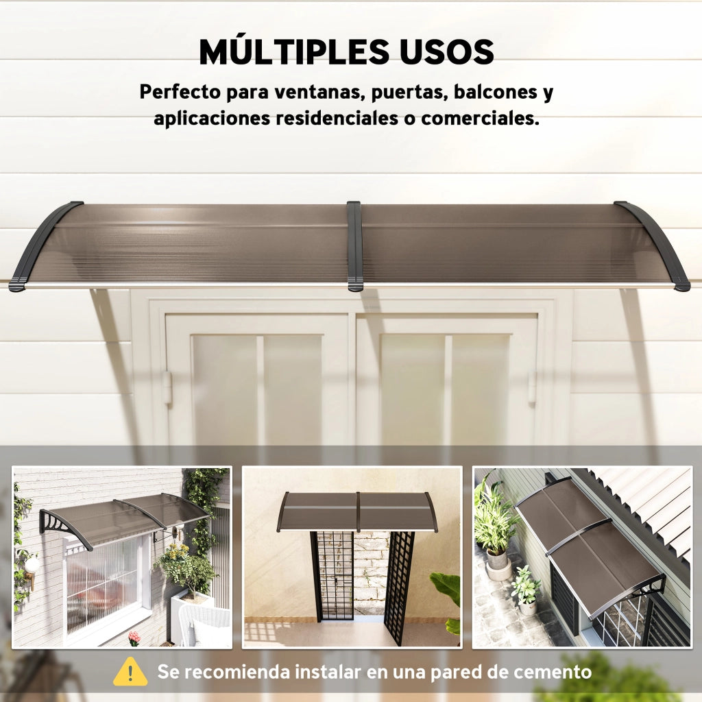 Tenda per Porte e Finestre ¨C Minimal ¨C 195x75 cm, Marrone, Alluminio, Policarbonato