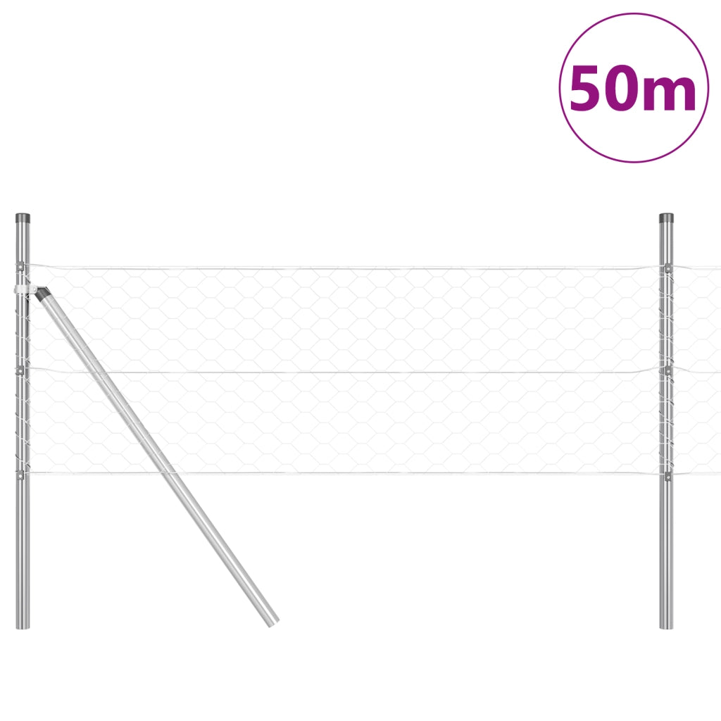 Recinzione Esagonale  0.4x50 m Acciaio Zincato