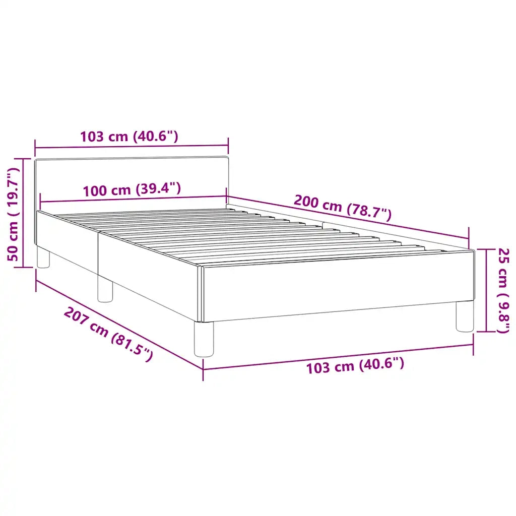 Giroletto con Testiera Grigio Scuro 100x200 cm in Velluto cod mxl 40711