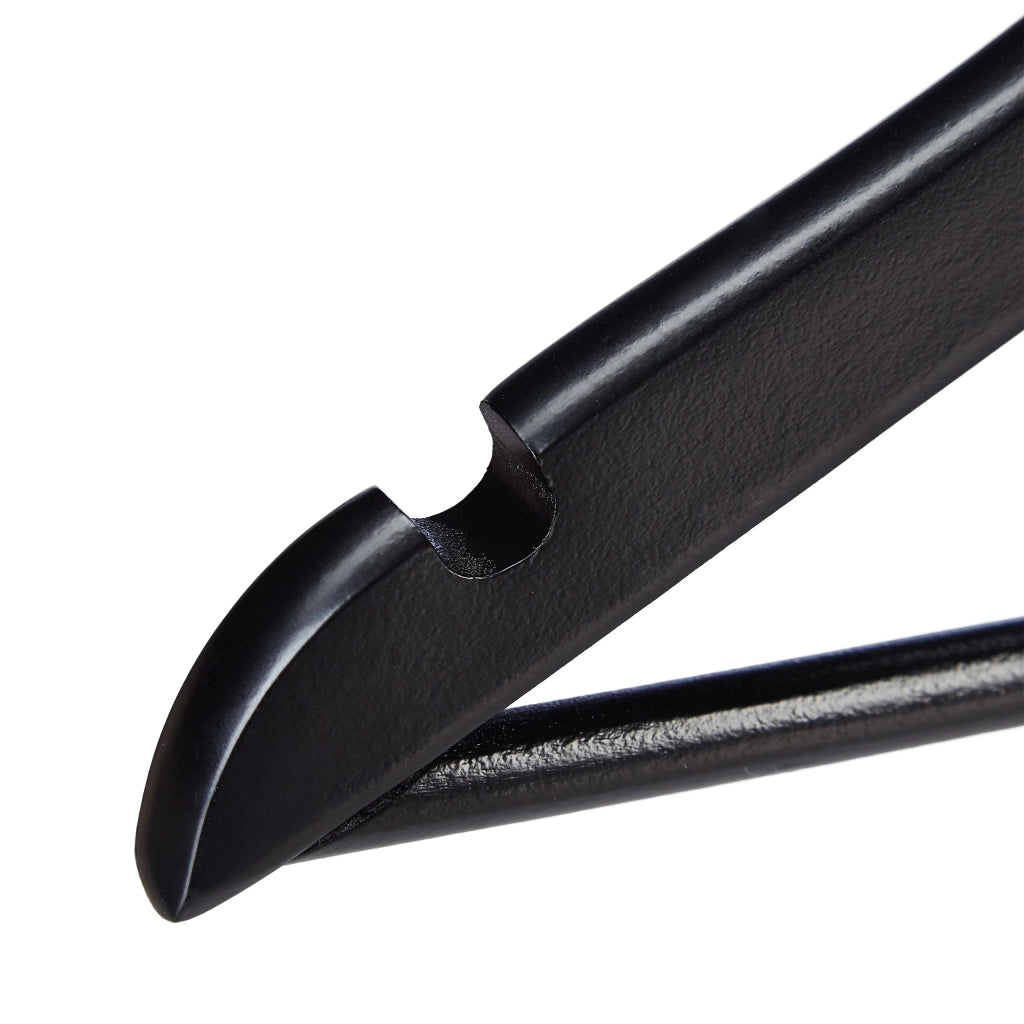 Set di 20 grucce in legno per vestiti di neonati e bambini traversa gancio girevole tacche metallo nero 20 13_0000759