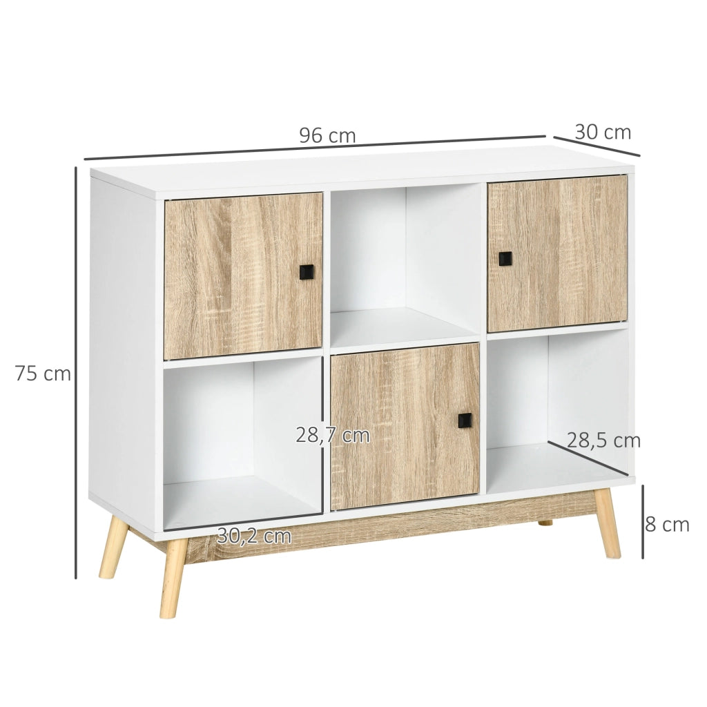 Mobile TV con cassetti e ante ¨C zephmum ¨C bianco, legno, 96x30x75 cm