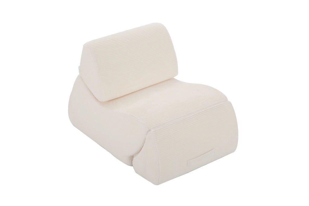 Divano modulare a tre moduli in velluto a coste con funzione letto, senza montaggio né attrezzi, beige 115 × 247 × 76 cm