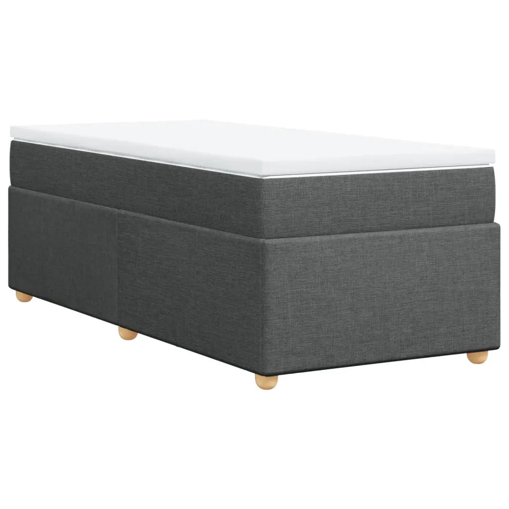 Giroletto a Molle con Materasso Grigio Scuro 90x190 cm Tessuto