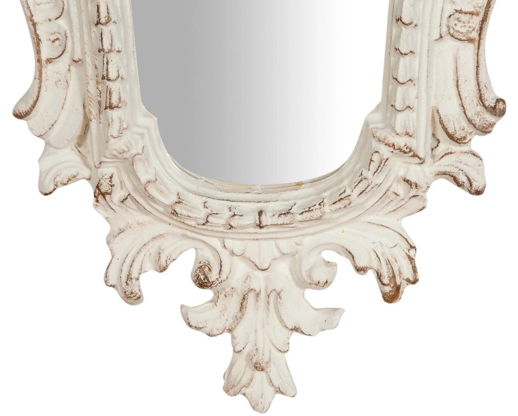 Biscottini Specchiera da parete in legno finitura bianco anticato Made in Italy Offerta