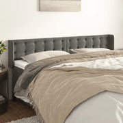 Testiera ad Orecchio Grigio Scuro 183x16x78/88 cm in Velluto 3119263