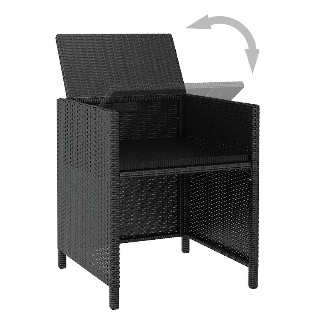 Set da Pranzo da Giardino 5 pz Polyrattan e Legno Acacia Nero 42529