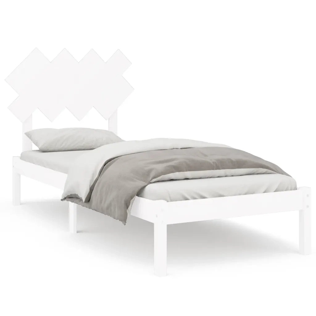 Giroletto-Struttura Letto Bianco 90x200 cm in Legno Massello 513869