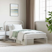 Giroletto con Testiera-Struttura Letto con testiera Metallo Bianco 107x203 cm 623125