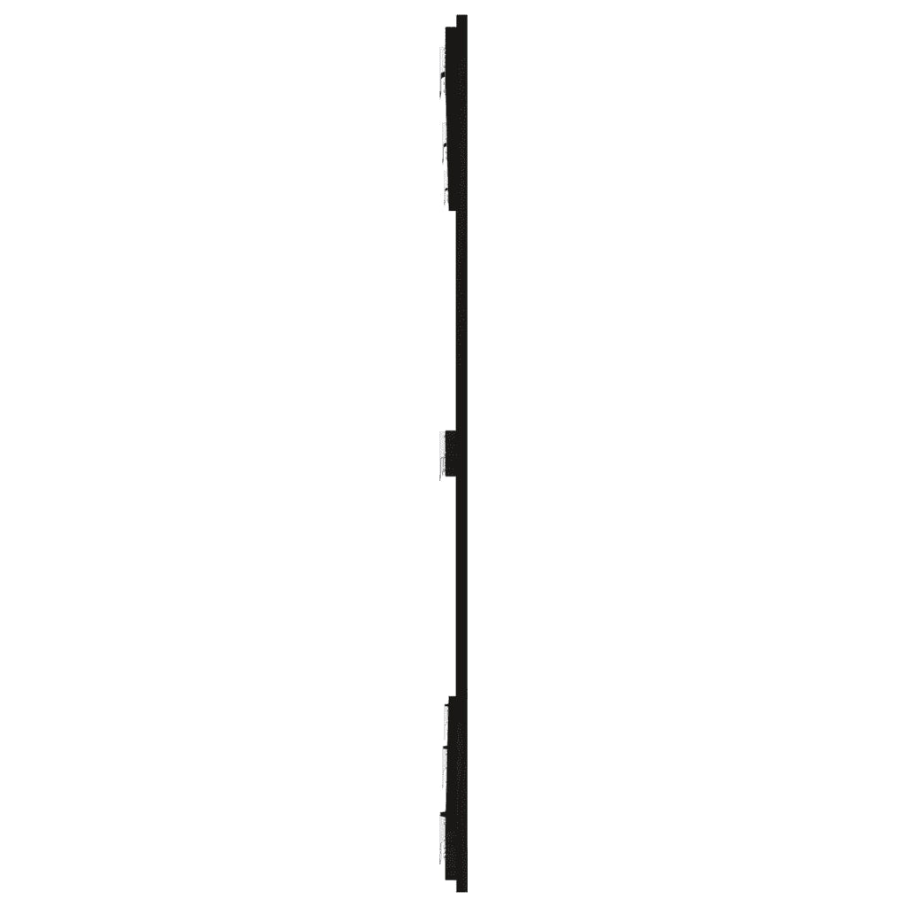 Testiera | Testata da Parete Nera 159,5x3x110cm in Legno Massello di Pino
