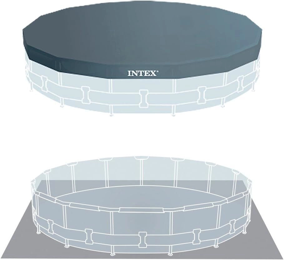 Intex 26720 Piscina Rotonda Fuoriterra Grigio 427X107 cm 427x107 cm Con Pompa Filtro