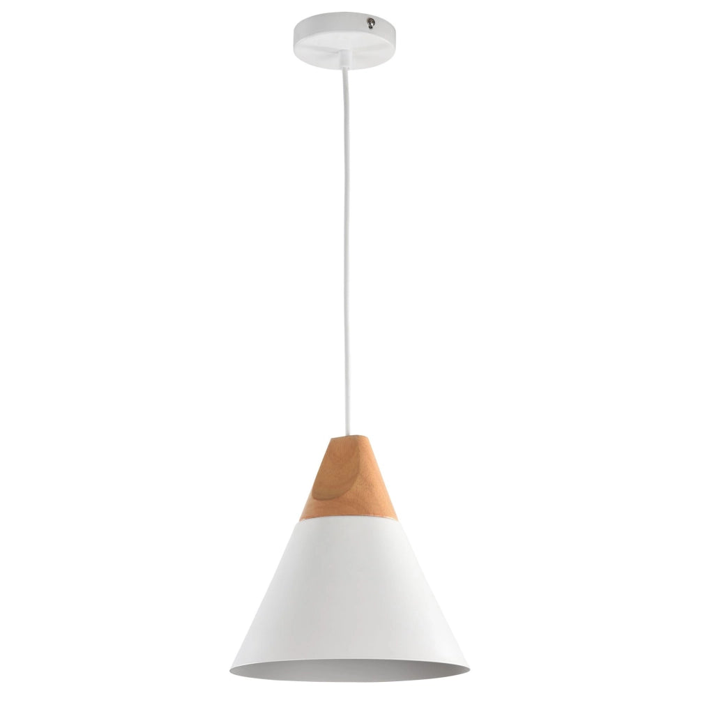 Maytoni Sospensione Minimal Bicones 1 luce E27 bianco oro metallo legno