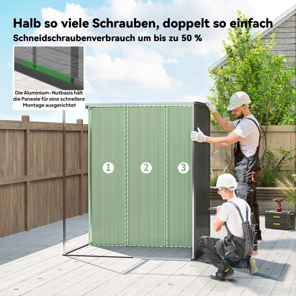 Capannone Attrezzi Giardino ¨C Zephmum ¨C Grigio Acciaio 137x100x195 cm